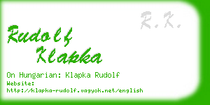rudolf klapka business card